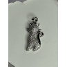 925 Sterling Silver Cat CZ Pendant Length 1.3 Inch
