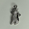 925 Sterling Silver Cat CZ Pendant Length 1.3 Inch