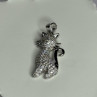 925 Sterling Silver Cat CZ Pendant Length 1.3 Inch