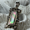 925 Sterling Silver Abalone Pendant Length 1.6 In