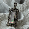 925 Sterling Silver Abalone Pendant Length 1.6 In