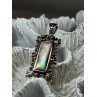 925 Sterling Silver Abalone Pendant Length 1.6 In