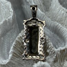 925 Sterling Silver Abalone Pendant Length 1.6 In