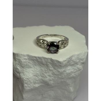 925 Sterling Silver Alexandrite Ring Size 7.5
