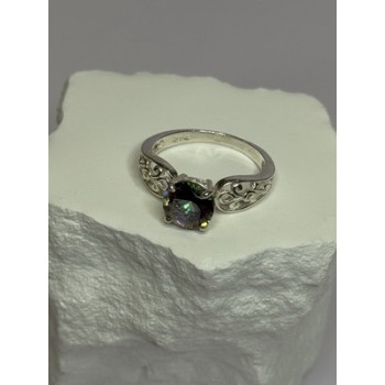 925 Sterling Silver Alexandrite Ring Size 7.5