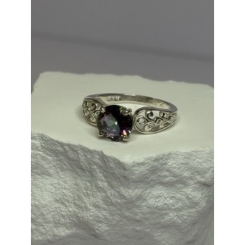 925 Sterling Silver Alexandrite Ring Size 7.5
