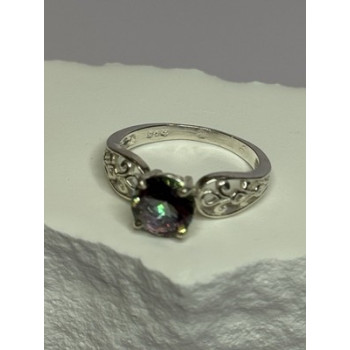 925 Sterling Silver Alexandrite Ring Size 7.5
