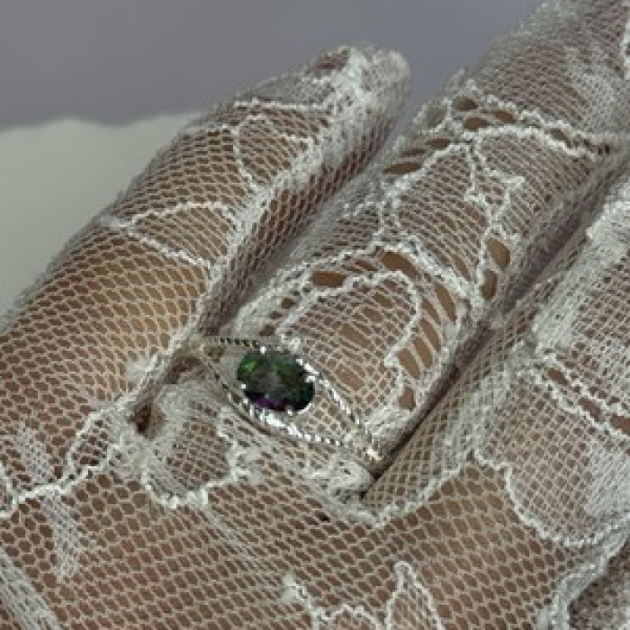925 Sterling Silver Alexandrite Ring Size 7.5