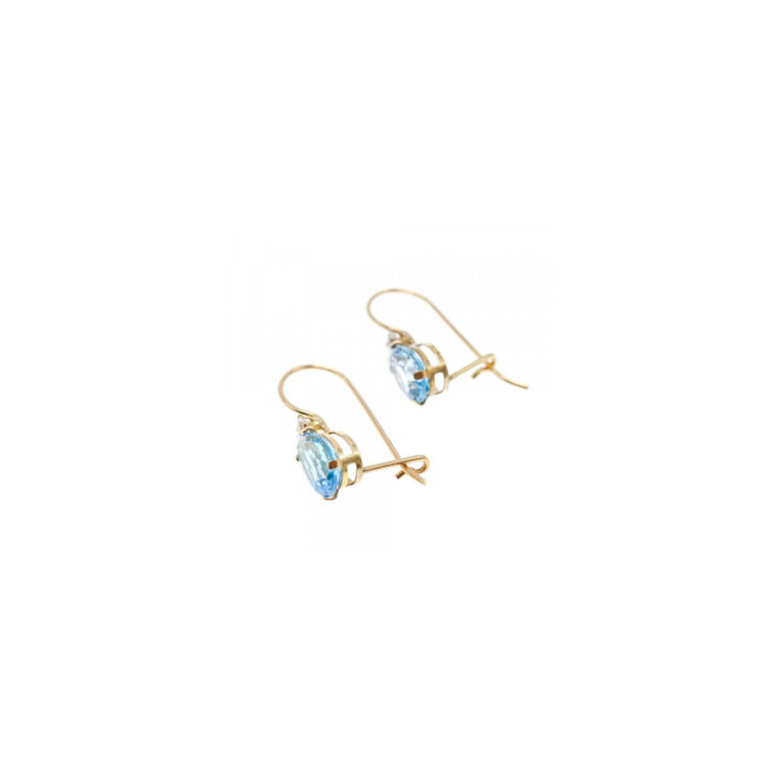 10K YELLOW GOLD TOPAZ & DIAMONDS EARRINGS