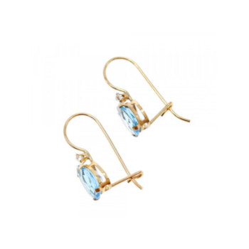 10K YELLOW GOLD TOPAZ & DIAMONDS EARRINGS