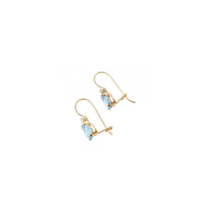 10K YELLOW GOLD TOPAZ & DIAMONDS EARRINGS