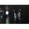 10K YELLOW GOLD TOPAZ & DIAMONDS EARRINGS