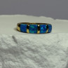 925 Sterling Silver Gold Plated Opal Ring Size 5.5