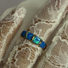 925 Sterling Silver Gold Plated Opal Ring Size 5.5