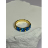 925 Sterling Silver Gold Plated Opal Ring Size 5.5