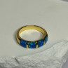 925 Sterling Silver Gold Plated Opal Ring Size 5.5