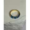 925 Sterling Silver Gold Plated Opal Ring Size 5.5