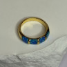 925 Sterling Silver Gold Plated Opal Ring Size 5.5