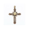 925 Sterling Silver Mother Of Pearl & Marcasites Cross Pendant