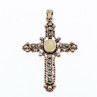 925 Sterling Silver Mother Of Pearl & Marcasites Cross Pendant