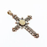 925 Sterling Silver Mother Of Pearl & Marcasites Cross Pendant
