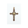 925 Sterling Silver Mother Of Pearl & Marcasites Cross Pendant