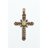 925 Sterling Silver Mother Of Pearl & Marcasites Cross Pendant