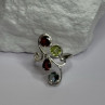 925 Sterling Silver Alexandrite, Garnet & Peridot Ring Size 6.5