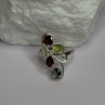 925 Sterling Silver Alexandrite, Garnet & Peridot Ring Size 6.5