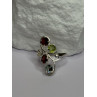 925 Sterling Silver Alexandrite, Garnet & Peridot Ring Size 6.5