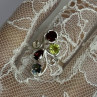 925 Sterling Silver Alexandrite, Garnet & Peridot Ring Size 6.5