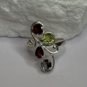 925 Sterling Silver Alexandrite, Garnet & Peridot Ring Size 6.5