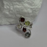 925 Sterling Silver Alexandrite, Garnet & Peridot Ring Size 6.5