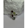 925 Sterling Silver Alexandrite, Garnet & Peridot Ring Size 6.5