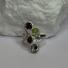 925 Sterling Silver Alexandrite, Garnet & Peridot Ring Size 6.5