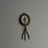 Vintage 925 Sterling Silver Gold Plated Pink Enamel Rose Pendant Length 2.5 Inch