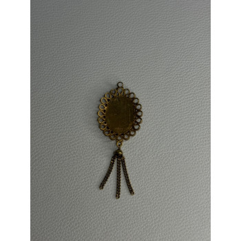 Vintage 925 Sterling Silver Gold Plated Pink Enamel Rose Pendant Length 2.5 Inch