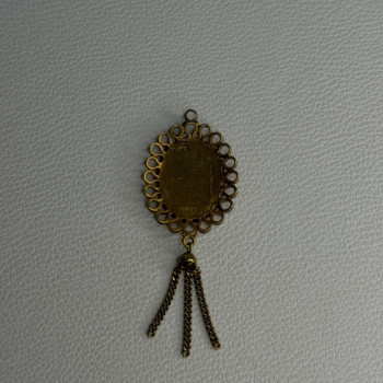 Vintage 925 Sterling Silver Gold Plated Pink Enamel Rose Pendant Length 2.5 Inch