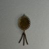 Vintage 925 Sterling Silver Gold Plated Pink Enamel Rose Pendant Length 2.5 Inch
