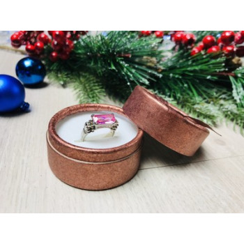 925 Sterling Silver Pink CZ Ring Size 6