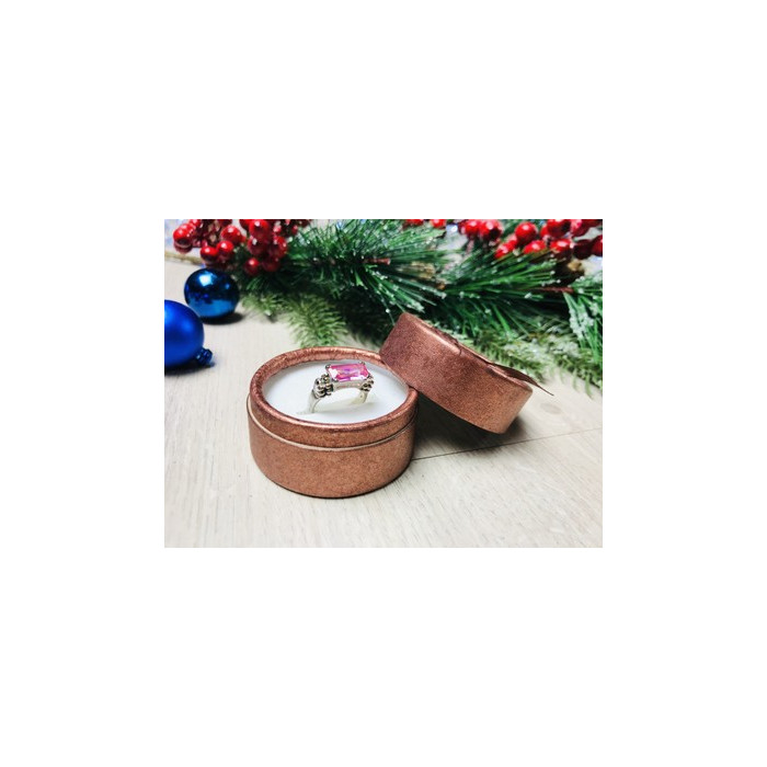 925 Sterling Silver Pink CZ Ring Size 6