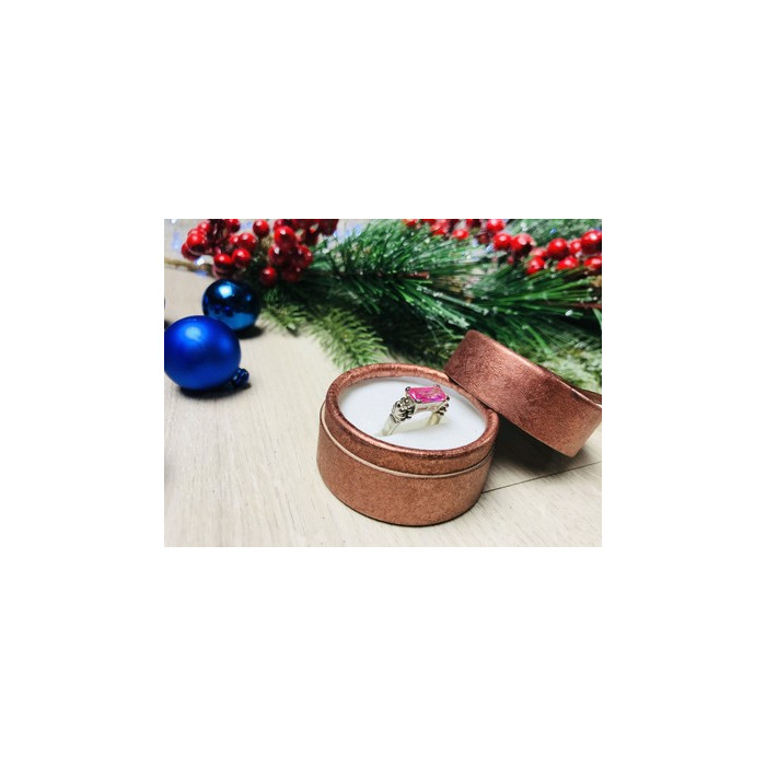 925 Sterling Silver Pink CZ Ring Size 6