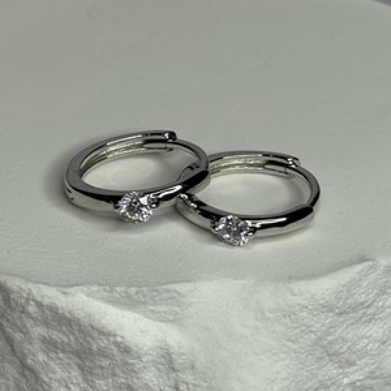 925 Sterling Silver Minimalist CZ Earrings Length 0.5 Inch