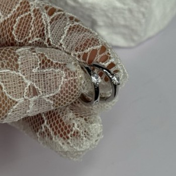 925 Sterling Silver Minimalist CZ Earrings Length 0.5 Inch