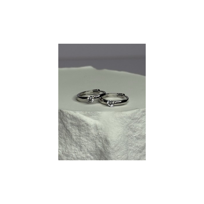 925 Sterling Silver Minimalist CZ Earrings Length 0.5 Inch