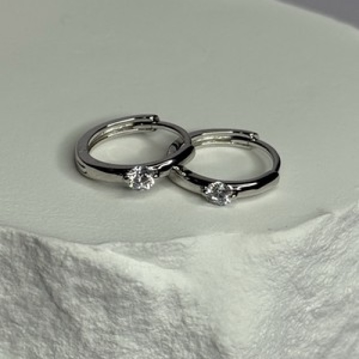 925 Sterling Silver Minimalist CZ Earrings Length 0.5 Inch