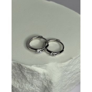 925 Sterling Silver Minimalist CZ Earrings Length 0.5 Inch