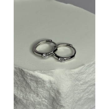 925 Sterling Silver Minimalist CZ Earrings Length 0.5 Inch
