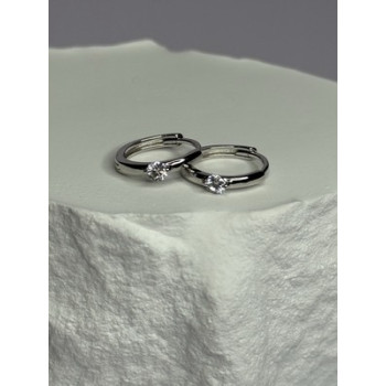 925 Sterling Silver Minimalist CZ Earrings Length 0.5 Inch
