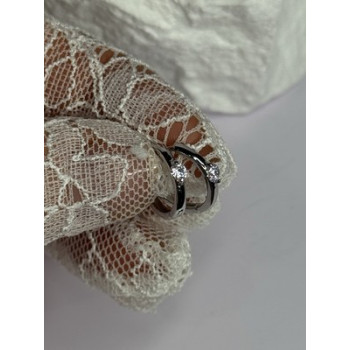 925 Sterling Silver Minimalist CZ Earrings Length 0.5 Inch